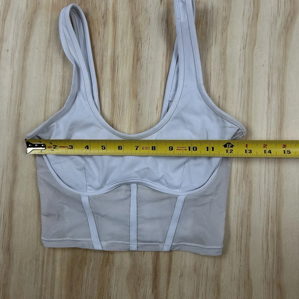 Alo Yoga Airbrush Mesh Corset Tank Gray Women's XS Athletic Y2K Top